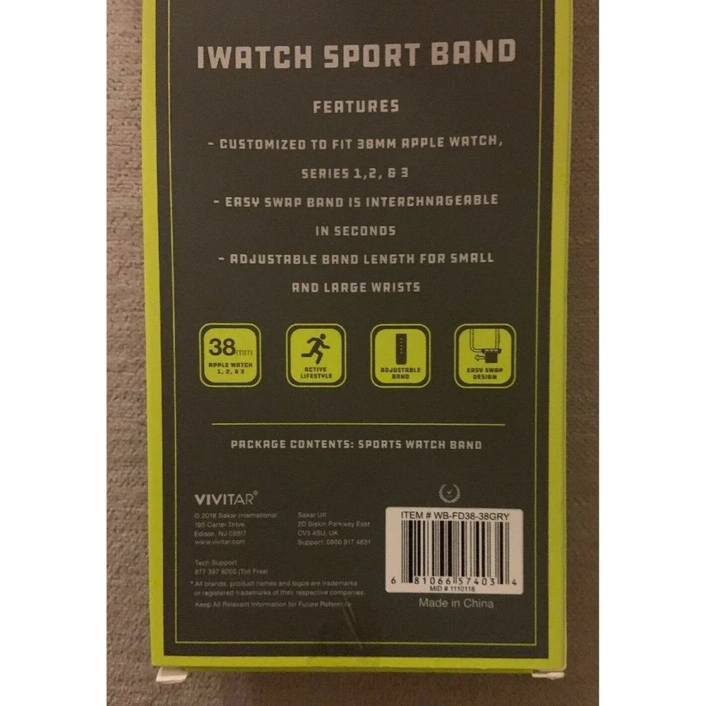 Vivitar Adventure Awaits Sport Band Gray for Apple Watch (42mm)